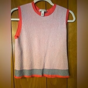 Autumn Cashmere knit/jersey top with mesh and stripe pattern. Size small.